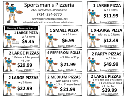 Coupons - Sportsmans Pizzeria
