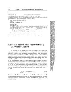 9.2 Secant Method, False Position Method, and Ridders` Method