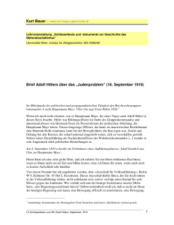 Brief Adolf Hitlers &uuml;ber das