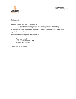 Please print off the petition page below. o (Print as