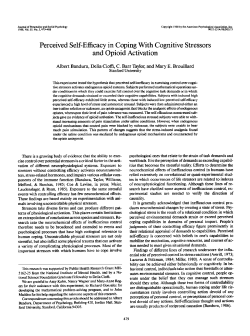 Perceived Self-Efficacy in Coping With Cognitive Stressors and