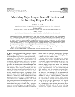 Scheduling Major League Baseball Umpires and the Traveling