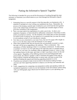 Puffing the Informative Speech Together