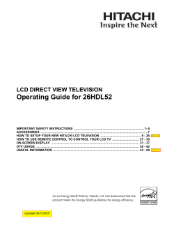 Operating Guide for 26HDL52