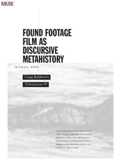 found footage film as discursive metahistory