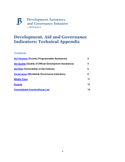 Development, Aid and Governance Indicators: Technical Appendix