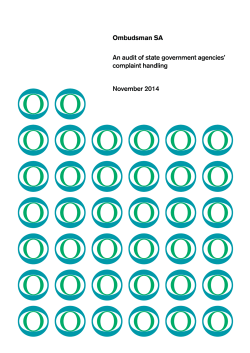 Ombudsman SA An audit of state government agencies` complaint