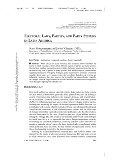 Electoral Laws, Parties, and Party Systems in Latin America