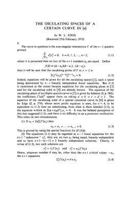 The osculating spaces of a certain curve in [ n]