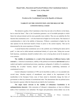 Round Table &bdquo;Theoretical and Practical Problems of the