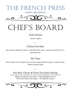 Chef`s board - French Creek Golf Club