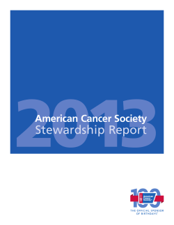 American Cancer Society Stewardship Report - 2012