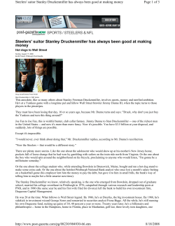 Steelers` suitor Stanley Druckenmiller has always been