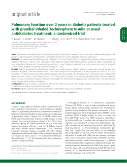 Pulmonary function over 2 years in diabetic patients treated with