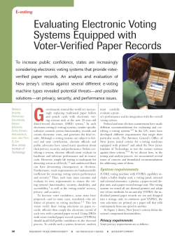 Evaluating Electronic Voting Systems Equipped with Voter