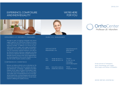 OrthoCenter Flyer - OrthoCenter Professor Lill