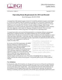 Operating Room Requirements for 2014 and Beyond