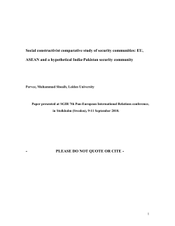 Social constructivist comparative study of security communities: EU