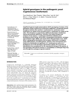 Hybrid genotypes in the pathogenic yeast - CBS-Knaw