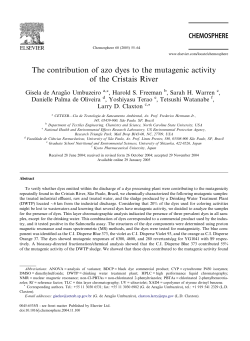 The contribution of azo dyes to the mutagenic activity of the Cristais