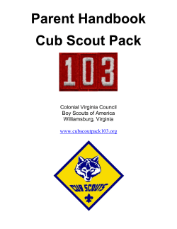 Cub Scout Pack 103 Parent Handbook