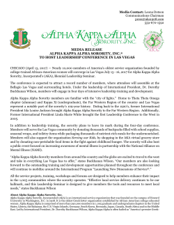 media release alpha kappa alpha sorority, inc.&reg; to host leadership