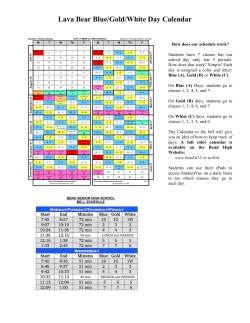 Lava Bear Blue/Gold/White Day Calendar - Bend