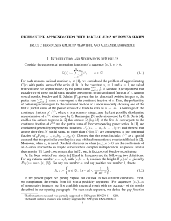 Diophantine approximation with partial sums of