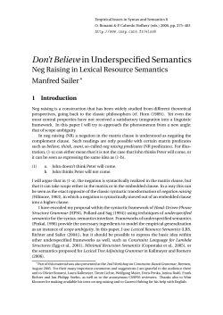 Don`t Believe in Underspecified Semantics