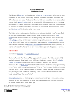 History of Feminism