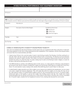 NYSED PHYSICAL PERFORMANCE TEST EQUIPMENT INVENTORY