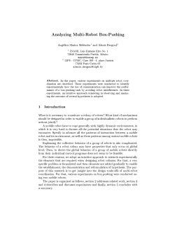Analyzing Multi-Robot Box-Pushing Ang&eacute;lica Mu&ntilde;oz