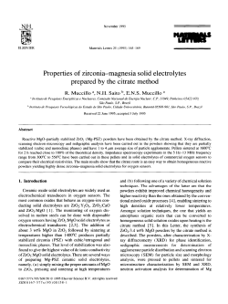 Properties of zirconia-magnesia solid electrolytes prepared