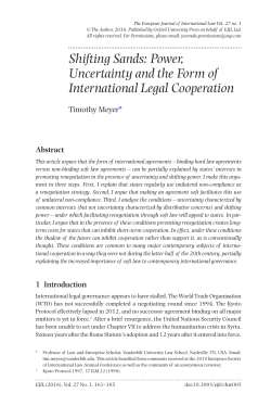 Power, Uncertainty and the Form of International