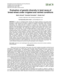 Evaluation of genetic diversity in land races of bread wheat under