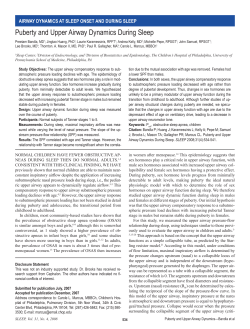 Puberty and upper airway dynamics during sleep. Sleep 31