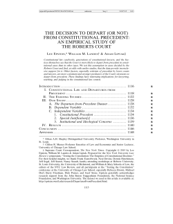 from constitutional precedent - Lee Epstein