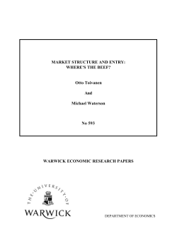 MARKET STRUCTURE AND ENTRY: WHERE`S THE BEEF? Otto