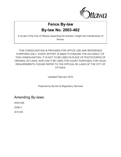 Fence By-law No. 2003-462 - Documents