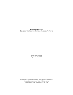 Unspoken Trauma: Breaking the Silence to Heal Cambodia`s Youth