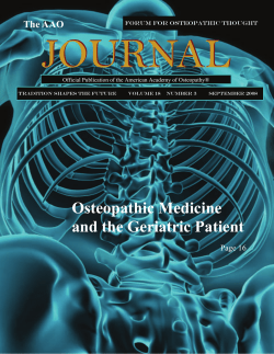 Osteopathic Medicine and the Geriatric Patient