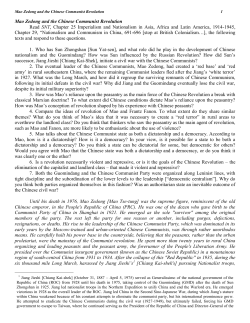 Mao Zedong and the Chinese Communist Revolution Read SNT