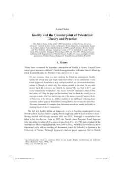 Kod&aacute;ly and the Counterpoint of Palestrina: Theory and Practice