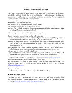 istructions for authors - Acta Universitatis Sapientiae