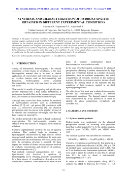 3. SYNTHESIS AND CHARACTERIZATION OF HYDROXYAPATITE