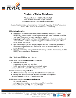 Principles of Biblical Discipleship