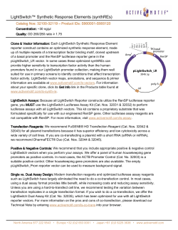 LightSwitch&trade; Synthetic Response Elements Data Sheet
