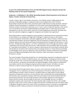 Reconciling Canada - The Institute of Public Administration of Canada