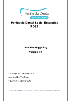 Lone Working policy - Peninsula Dental Social Enterprise