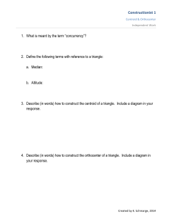 Centroid and Orthocenter Worksheet